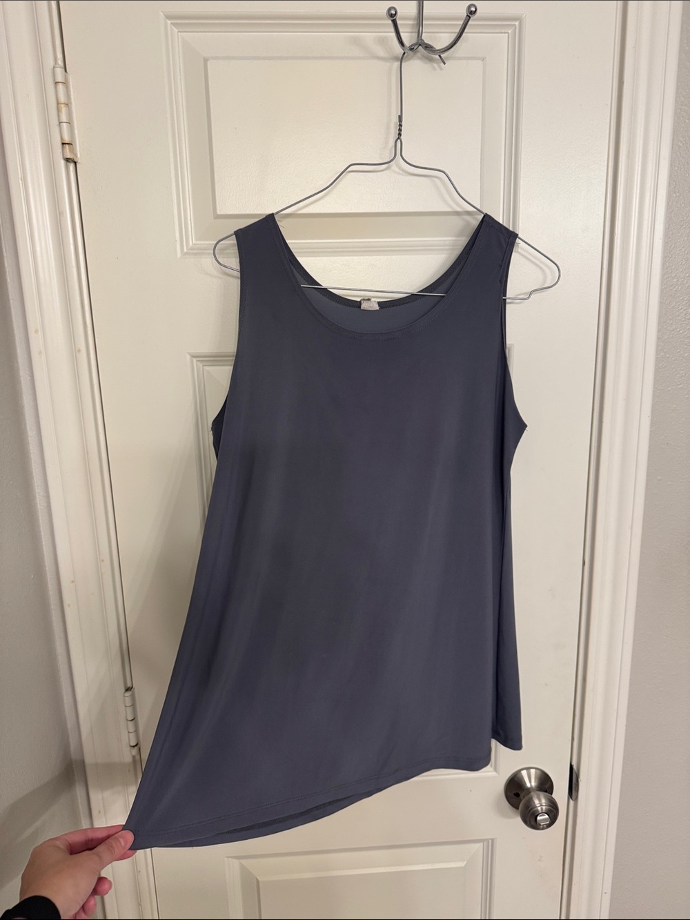 Women’s Sleeveless Asymmetric Tank Top - Charcoal
